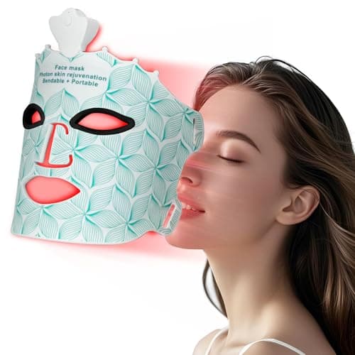 SUERBEATY Red Light Mask for Face, 7 Colors Red Light Mask, Cordless, Soft Flexible, Portable & Lightweight for Home & Travel, Rechargeable Facial Masks for Mom Sister Girlfriend Wife (Green) - Image 1