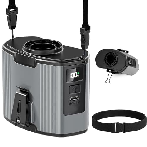 Portable Waist Fan, Wearable 10-Speed Turbo Personal Fan with 20000RPM Motor, 130° Wide Airflow, Rechargeable & Clip-On Design, 40H Long Runtime for Outdoor, Camping, Jobsite, and Travel (Grey)