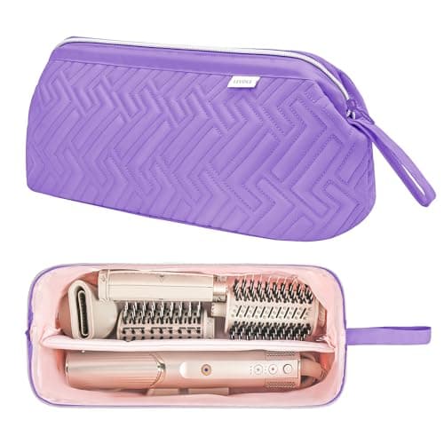 Leudes Hair Tools Travel Bag for Shark Flexstyle Carrying Case Portable Shark Hair Air Wrap Dryer Case Waterproof Dustproof Flat Curling Iron Travel Organizer (Purple) - Image 1