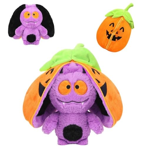 MIAODAM Bat Stuffed Animal, 11inch Reversible Pumpkin Bat Plush Pillow, Cute Plushies Toy Gift for Baby Toddler Girls Boys - Image 1