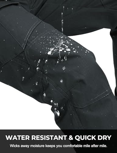 MOURCE Ripstop Men's Tactical Cargo Pants Water Resistant Quick Dry BDU Pants with 7 Large Pockets Breathable Grey L 32" - Thumbnail 3