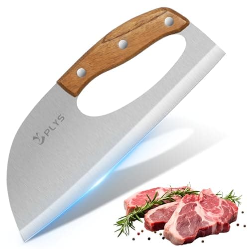 Plys Kitchen Meat Cleaver Knife, Unique Effort Saving Knife Professional Stainless Steel Chef Cooking Knives for Cutting Meat Vegetable Father Mother - Image 1