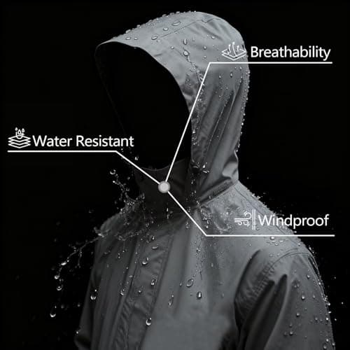 M MAELREG Men's Lightweight Golf Jacket Causal Windbreaker Zip Up Hoodie with Zipper Pockets for Hiking Outdoor - Thumbnail 5