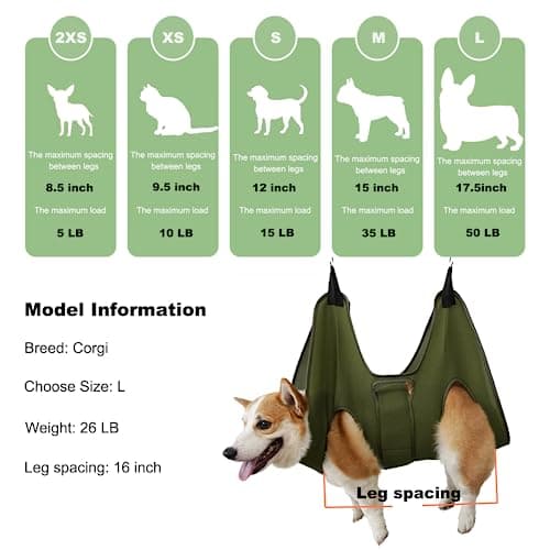 Mklhgty Dog Grooming Hammock for Trimming Nails and Ear/Eye Care, Sling for Grooming with Nail Clipperse - Thumbnail 6