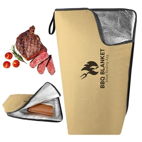 21-Inch BBQ Blanket for Resting Meat - Smoker Accessories, Insulated Brisket Bag for Picnic Camping, Anniversary Birthday Gifts for Men Dad Husband, 5-Layer Thermal Insulation (Khaki-Oxford Cloth) - Image 1