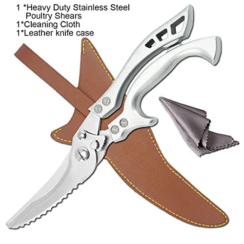 ANDONG Upgrade Heavy Duty Stainless Steel Kitchen Scissors - Professional Poultry Shears for Bone, Meat, Chicken, Fish, Turkey, Vegetables,Spring Loaded Multipurpose Ultra Sharp Utility Scissors - Thumbnail 6