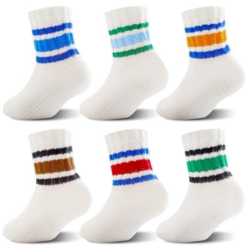BISOUSOX Baby Boy Socks 0-6-12 Months, Toddler Socks 3T-4T-5T Grippy Non Slip Sock with Grips for Babies Newborn Infant - Image 1
