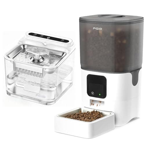 Automatic Cat Feeder with Camera+ Cordless Cat Water Fountain Set 1080 Video with Night Vision Rechargetable Battery Operated Cat - Image 1