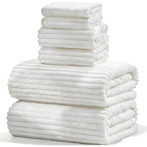ZatreckI Bath Sheet Set of 6 (80"x40"),Oversized Bath Towels for Adults Luxury Extra Large Bath Sheets Super Soft Highly Absorbent Microfibers Quick Dry Bath Towels Large for Bathroom (White, 6Piece) - Image 1