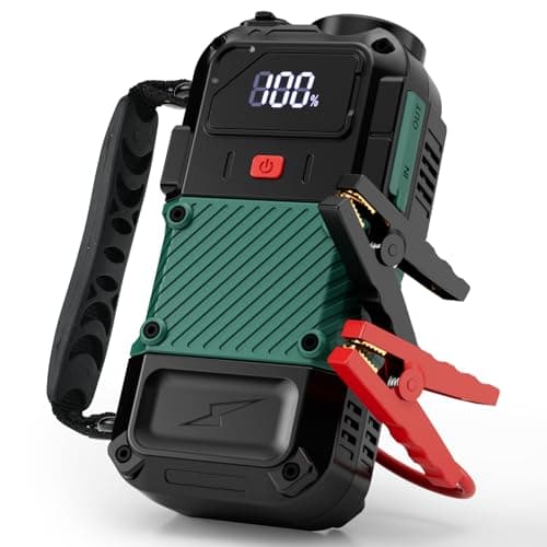 Portable Car Battery Jump Starter, 3000A - 12V Portable Jump Box for 6.0L Diesel & 8.0L Gas, Compact Battery Jump Pack, Extended Smart Jumper Cables Equipped, USB Outputs, and Lights - Image 1