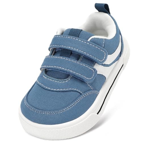 STQ KIDS Toddler Boy Shoes Wide Toe Box Shoes Lightweight Boy Sneakers Non-Slip Zero Drop Active Kids Walking Running Tennis Shoe Blue Toddler 9