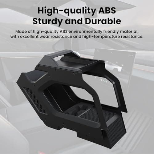 TESCYBERMODS Lower Center Console Organizer for Cyber Truck 2023 2024 2025 2026, Custom Fit Double-Layer Floor Storage Tray Insert, Cyber Truck Accessories Interior Storage Box (Interior Black) - Thumbnail 3