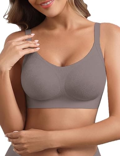 Avidlove Full Coverage Bras for Women Jelly Wireless Bra Comfortable Seamless Bralette Padded Everyday Bras Grey S - Image 1