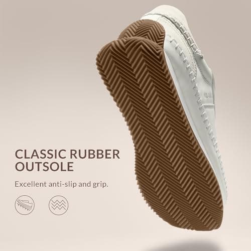 Vilanva Women's White Fashion Sneakers Casual Tennis Shoes with Non-Slip Retro Gum Sole Ladies Walking Trendy Footwear Size 8 - Thumbnail 6