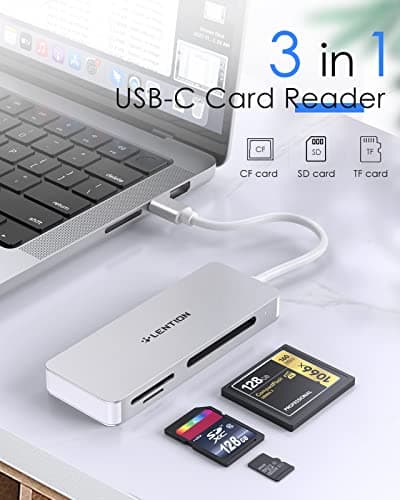 LENTION USB C to SD Card Reader for iPhone, Type C SD Card Reader, SD 3.0 Cards Adapter Compatible with iPhone 17/16/15 Pro Max, 2025-2016 MacBook Pro 13/15/16 Air, MacBook Neo Digital Camera Adapter - Thumbnail 2