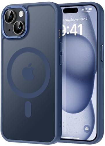 Thomo Upgraded Magnetic for iPhone 15 Plus Case [Compatible with Magsafe] [Mil-Grade Protection], Pocket-Friendly, Slim Translucent Phone Case Cover for iPhone 15 Plus 6.7", Navy Blue - Image 1