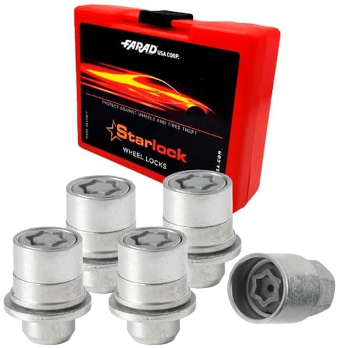 Farad AG5/E Galvanized Silver Lug Nut Wheel-Locks Kit Suitable for Land Rover Discovery (M14 X 1.5 Thread Size) - Set of 4 Lug Nuts + 1 Key - Thumbnail 2