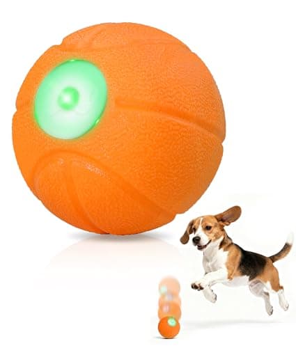 Petbobi Interactive Dog Ball, Moving & Vibrating Automatic Dog Toy, Thick TPU Basketball Design, USB Rechargeable, Washable & Chew-Resistant Self-Moving Dog Toy for Small Medium Dogs