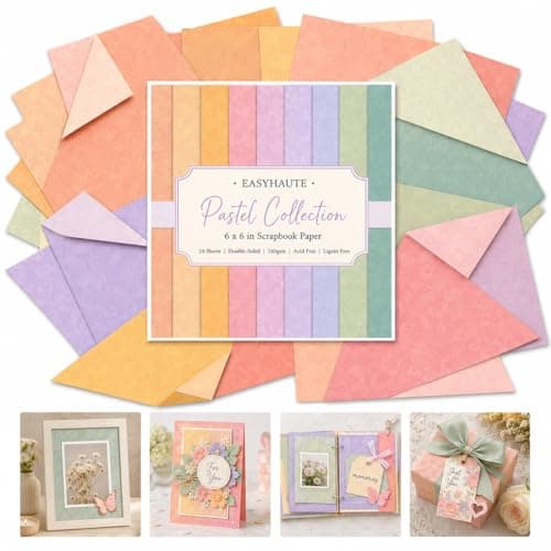 Vintage Scrapbook Paper 6x6 Double Sided, Retro Patterned Paper Pack - Decorative Craft Cardstock & Scrapbooking Supplies for Card Making, Junk Journal Ephemera, Mini Albums, 24 Sheets