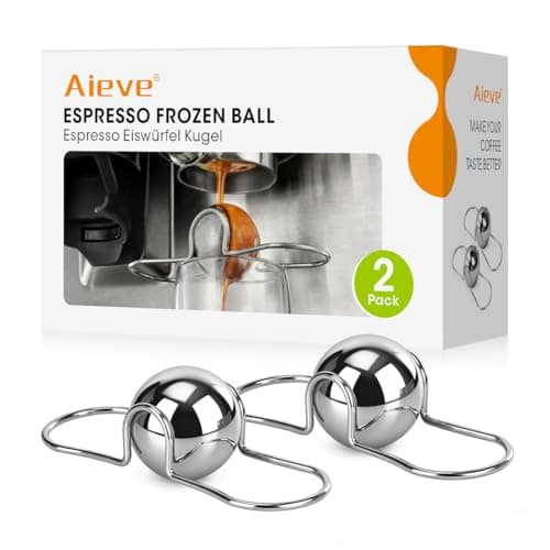 AIEVE 2 Pack Espresso Cooling Ball, Stainless Steel Frozen Ice Rock for Coffee, Espresso Accessories Extract Brew Chilling Tool Chiller Gift for Birthday, Valentine's Day, Christmas - Image 1
