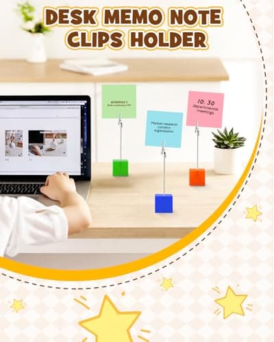 eZAKKA Table Number Holders, 12 pcs Rainbow Colors Photo Clip Stand，Place Card Holders for Table，Picture Holders for Memo Menu Note，Memory Photo，Table Number Stands for Office Home Wedding Christmas - Thumbnail 4