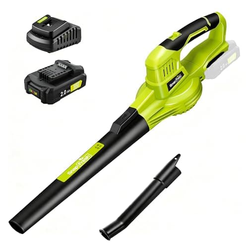 SnapFresh 20V Cordless Electric Leaf Blower - Lightweight with 2.0Ah Battery & Fast Charger, 2 Speed Modes for Lawn, Patio, Yard & Sidewalk Care - Image 1