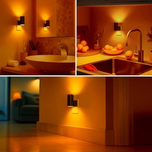 Briignite Night Lights Plug into Wall, Modern LED Night Light Plug in, Dusk to Dawn Sensor,Amber Night Light 0-100LM Adjustable Brightness, Dimmable NightLight for Hallway, Bedroom, Stairway, 2 Pack - Thumbnail 5