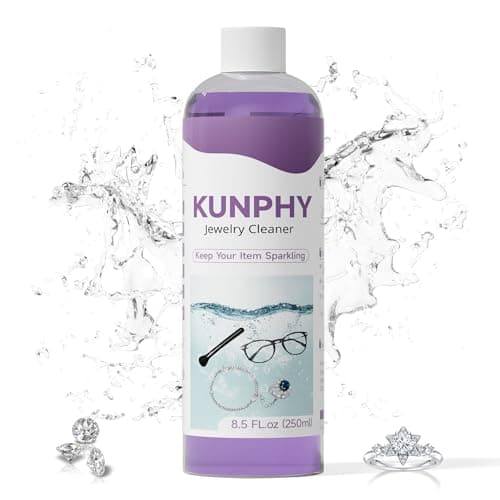 kunphy Upgraded Jewelry Cleaner, New Plant Formula for All Ultrasonic Cleaners, Enhanced Cleaning Effect, Multi-Purpose Glasses cleaner for Silver, Gold, Rings, Diamond and Eyeglass(8.5 oz, 250 ml) - Image 1