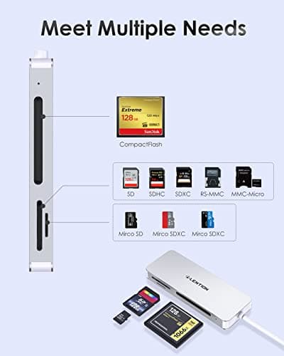 LENTION USB C to SD Card Reader for iPhone, Type C SD Card Reader, SD 3.0 Cards Adapter Compatible with iPhone 17/16/15 Pro Max, 2025-2016 MacBook Pro 13/15/16 Air, MacBook Neo Digital Camera Adapter - Thumbnail 6