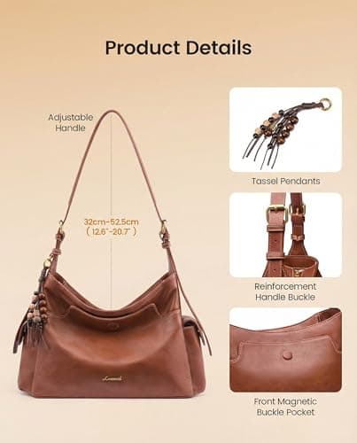 LOVEVOOK Hobo Purses for Women,Soft Faux Leather Crossbody Purse with Tassel Charms,Women's Shoulder Handbags for Daily - Thumbnail 4