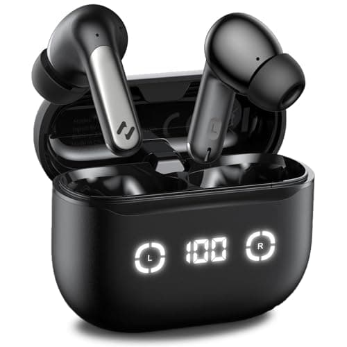 havit Wireless Earbuds Noise Cancelling, Bluetooth 5.4 Headphones with 4 ENC Noise Cancelling Mic, 40H Playtime, in-Ear Bluetooth Ear Buds 7 Preset EQs via App LED Display - Image 1