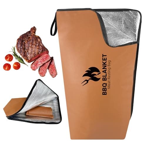 21-Inch BBQ Blanket for Resting Meat - Smoker Accessories, Insulated Brisket Bag for Party Picnic Camping, Anniversary Birthday Gifts for Men Dad Husband, 5-Layer Thermal Insulation (Brown-PU) - Image 1