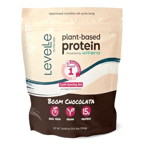 Levelle Nutrition Boom Chocolata Plant-Based Protein Powder - Phase 1: Follicular | Pea & Pumpkin Protein | Iron, Fiber & Vegan Lactoferrin | No Artificial Sweeteners - Image 1