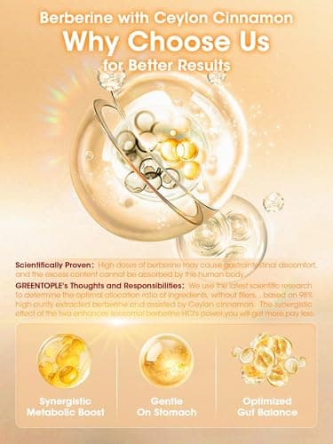 GREENPEOPLE Liposomal Berberine HCL1300mg - Berberine Supplement with Ceylon Cinnamon Activates AMPK - High Absorption Formula Healthy Weight Support – Non-GMO/Vegan – 45-Day - Thumbnail 4