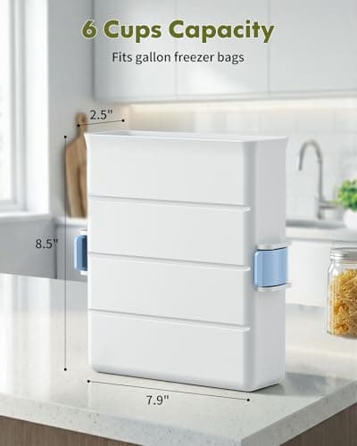 iCASA Soup Freezer Mold - 6 Cup Freezer Food Block Maker, Meal Prep Bag Container to Freeze Soups, Sauces, Leftovers and Bone Broth, Compatible with Quart, Gallon, Freezer Food Storage Bags - Large - Thumbnail 2