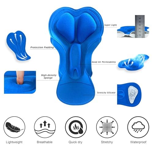 Men's Mountain Bike Shorts 3D Padded Bicycle Biking Shorts Quick Dry Lightweight MTB Cycling Shorts (Khaki, S) - Thumbnail 4