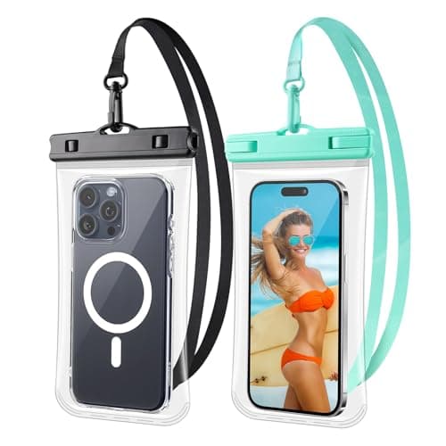 Waterproof Phone Pouch 2 Pack, IPX8 Waterproof Phone Case for iPhone Galaxy Pixel Up to 7 Inch, Cell Phone Dry Bag Beach Vacation - Image 1