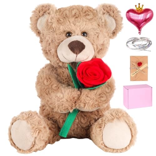 Teddy Bear Rose Flowers,Complete Gift setRose,12 inch Plush Teddy,Mother's Day Rose Bear Gift, for Mom, Female Friends, Girlfriend, Wife - Image 1