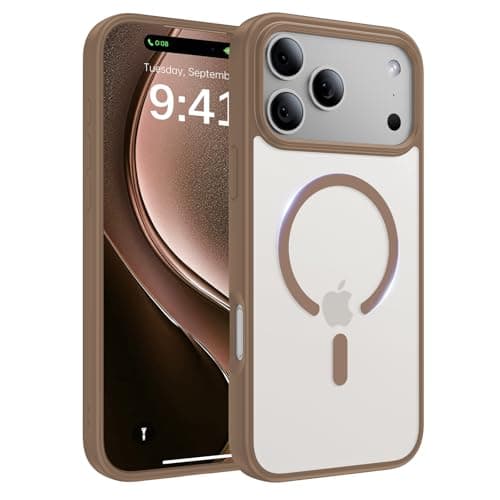 Shiiuou Magnetic for iPhone 17 Pro Case, [Anti-Slip] [Military-Grade Drop Protection] [Camera Protection] Skin-Friendly Slim Matte Shockproof Protective for iPhone 17 Pro Phone Case, Brown - Image 1