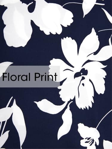 Wenrine Womens Summer Dress 2025 Floral T Shirt Dress Casual Cap Sleeve Crewneck Loose Boho Shift Mini Dresses Navy - Thumbnail 6