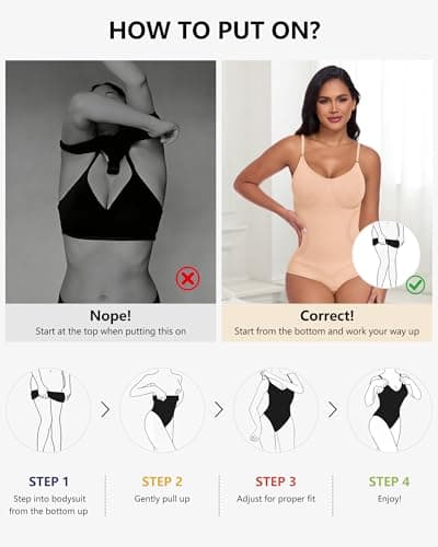 POSESHE Shapewear Bodysuit for Women Tummy Control Seamless Body Shaper Waist Snatched Body Suit - Thumbnail 5