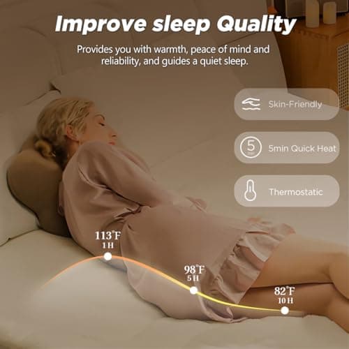 Templewet Heated Mattress Pad Twin Size - Single Control Electric Mattress Pad with 4 Heat Settings & 10 Hour Auto Off,Bed Warmer Mattress Cover 15" Deep - Thumbnail 4