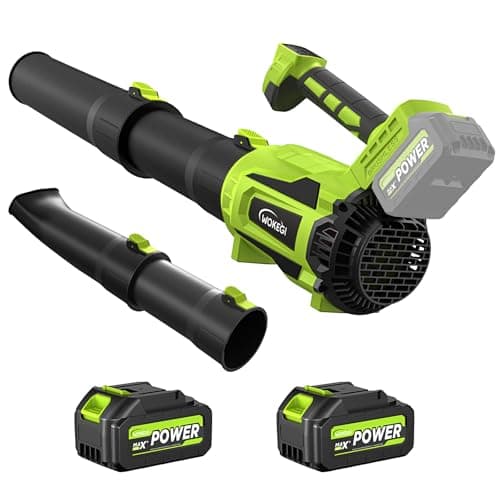 Leaf Blower Cordless, 580CFM Lightweight & Powerful Electric Handheld with 5+1 Speed Modes, Includes 2 Batteries & Fast Charger Kit for Lawn, Patio, Dust, Leaves, Car Drying and Light Snow - Image 1