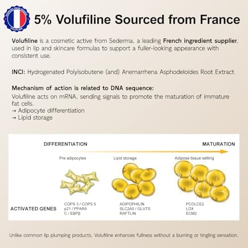 YouthVibe 5% Volufiline Lip Plumper, Nourishing & Anti Aging Over Time with Squalane, Shea Butter, Collagen, Peptide & PDRN - No Burning, No Tingling for Gentle Daily Plumping, 0.18 Ounce (Pack of 1) - Thumbnail 6