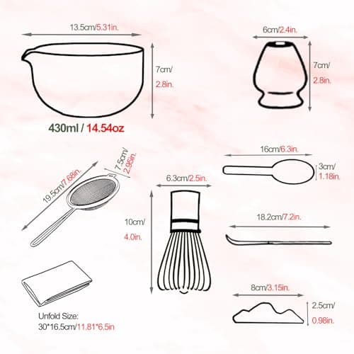 Matcha Set, 8-Piece Ceramic Japanese Matcha Whisk Kit with Bowl, Bamboo Whisk and Holder, Traditional Matcha Making Tools for Beginners and Tea Lovers, Cream White Tea Ceremony Gift Set - Thumbnail 2