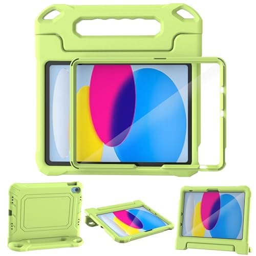 YIHE Kids Case for iPad (A16) 11th Generation 11 Inch 2025 & iPad 10th Generation 10.9 inch 2022, with Built-in Screen Protector and Handle Stand, Full Body Shockproof Protective Cover, LightGreen - Image 1