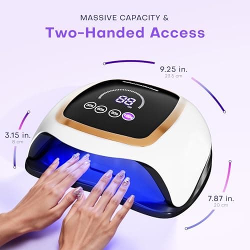 UV LED Nail Lamp, Gugusure Upgrade 180W Nail Dryer for Gel Polish with LCD Display, Auto Sensor and 4 Timer Settings, Professional Curing Lamp Light with 42 Beads for Salon and Home - Thumbnail 3