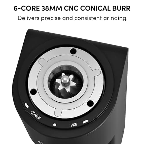Single Dose Coffee Grinder,Wirsh Geimori GU38 Coffee Grinder with 38mm 6-Core Stainless Steel Conical Burr, 0.01mm Stepless Adjustment, Low Retention Espresso Grinder with Magnetic Dosing Cup,Upgrade - Thumbnail 5