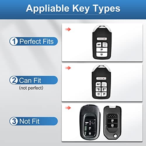 RUABIBAN Key Fob Cover Compatible with Honda, Soft TPU Key Case Protection Shell Fit for H0nda Accord Civic CRV Pilot Odyssey Smart Key Holder - Thumbnail 2