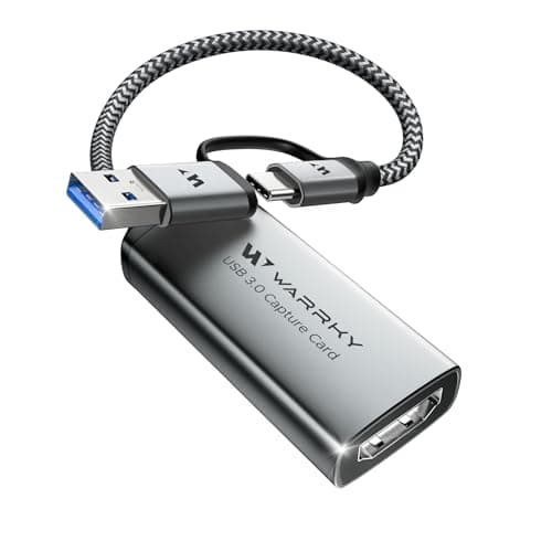 WARRKY Video Capture Card, 2-in-1 USB 3.0 USB A/C HDMI Capture Device, 4K Input 1080P 60FPS Low Latency Game Capture Card for Streaming & Recording, Compatible with PS5, Nintendo Switch, Xbox, PC, Mac - Image 1
